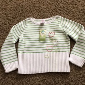 NWTs Vintage Tip Toe Tulip striped sweater Sz 4